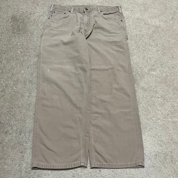 Carhartt Cargo Carpenter Tan Workwear Pants 36Wx29L - Picture 2 of 5